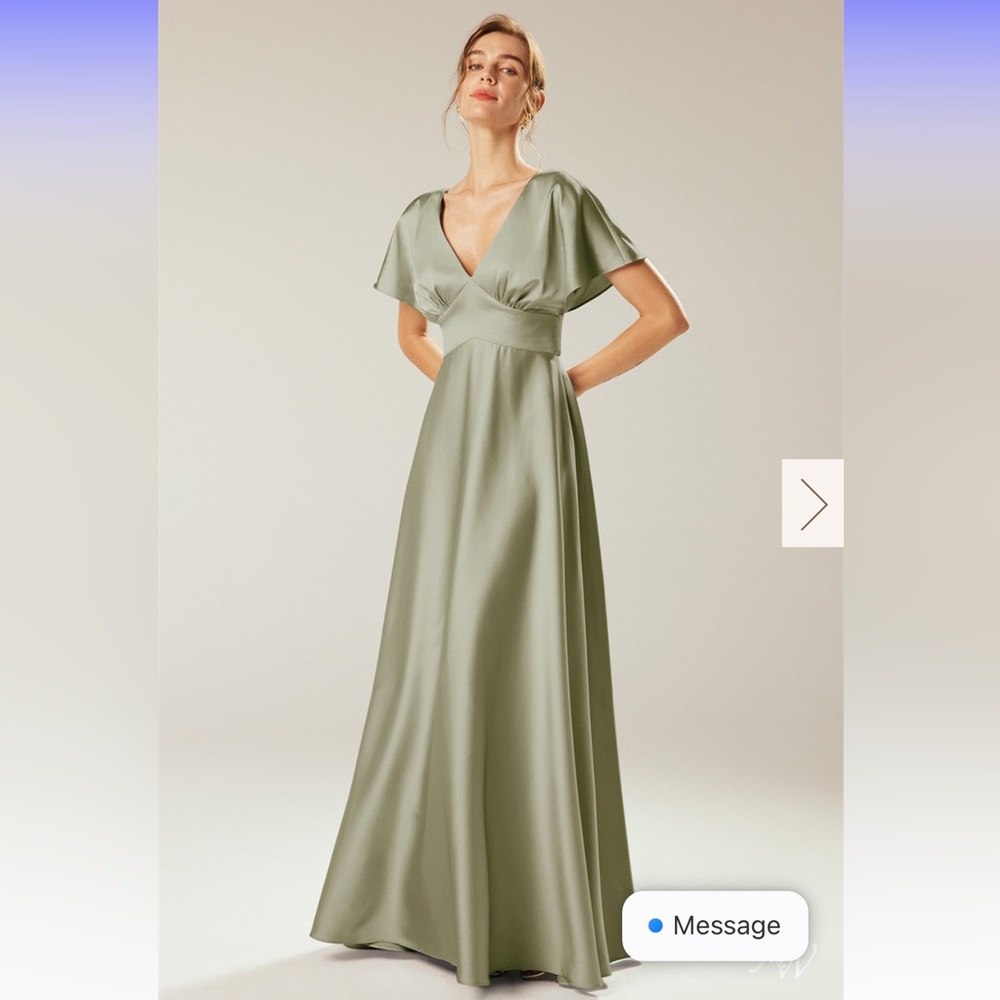 AW Bridal green bridesmaid dress Size 10 NWOT (Nora dress in Fennel seed)